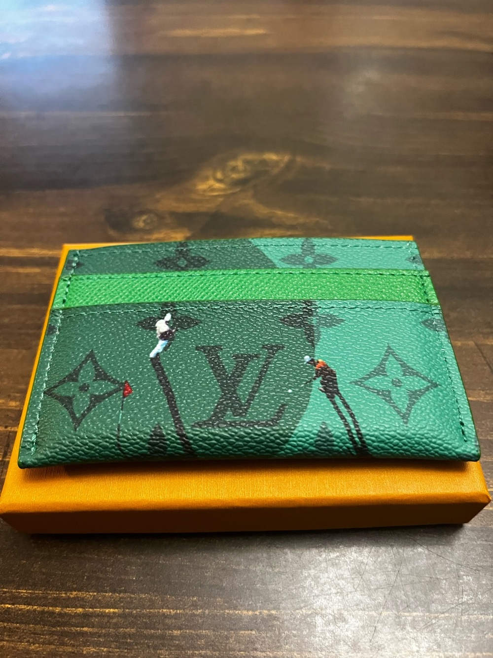 ⛳️ Louis. Vuitton. Green Golf Monogram Logo Card Wallet